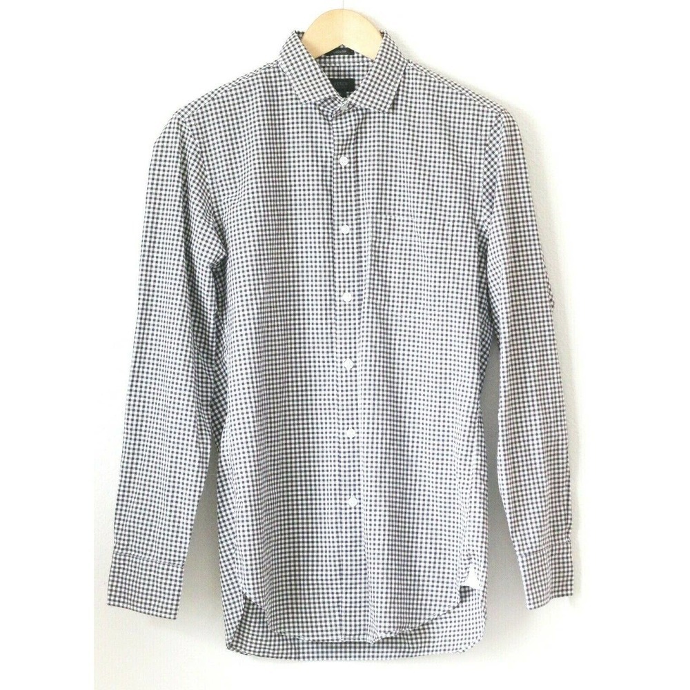 J Crew Mens Size Small Ludlow 120's 2 Ply Brown White Plaid Button Down Shirt